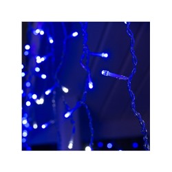 Гирлянда «Бахрома» 3×0.6 м, IP44, УМС, прозрачная нить, 160 LED, свечение синее, мерцание белым, 220 В