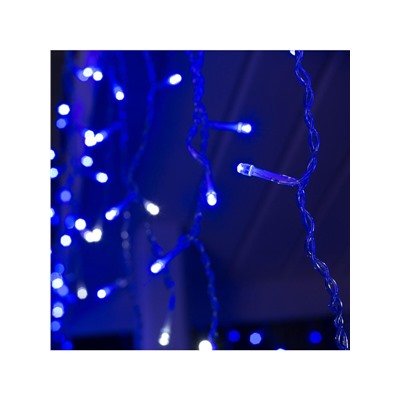 Гирлянда «Бахрома» 3×0.6 м, IP44, УМС, прозрачная нить, 160 LED, свечение синее, мерцание белым, 220 В