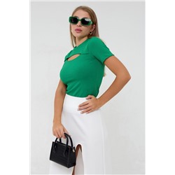 Блузка в рубчик с акцентным декольте 2ксL SMILE НАТАЛИ, 1071270