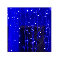 Гирлянда «Бахрома» 3×0.9 м, IP44, УМС, прозрачная нить, 232 LED, свечение синее, 220 В