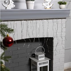 УЦЕНКА Гирлянда «Бахрома», 2×0.4 м, IP20, USB, приложение, серебристая нить, свечение RGB