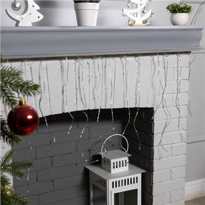 УЦЕНКА Гирлянда «Бахрома», 2×0.4 м, IP20, USB, приложение, серебристая нить, свечение RGB