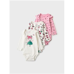 Боди детское трикотажное для девочек, 3 шт в комплекте