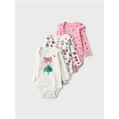 Боди детское трикотажное для девочек, 3 шт в комплекте