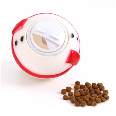 Игрушка-шар для собак под лакомства «Снеговик», 8 см, белая