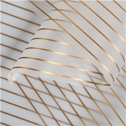 Пленка матовая для цветов «Полосы», золотистая, 60 см × 5 м