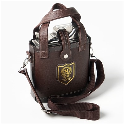 Фляжка «СССР», нержавеющая сталь, чехол, 1600 мл