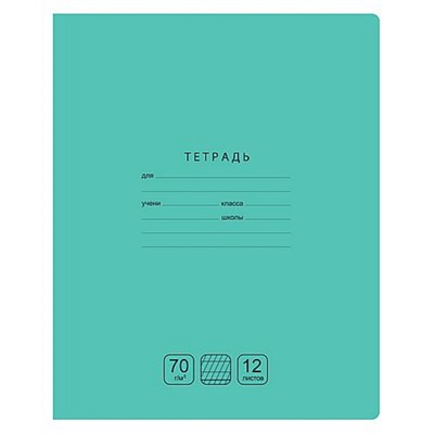 Тетрадь  12л  1 класс в две линии с частыми наклонными и доп. горизонтальной "Отличная" зеленая Т5ск12 11774 BG