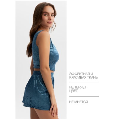 Топ домашний женский KAFTAN Velvet, размер 48-50, синий