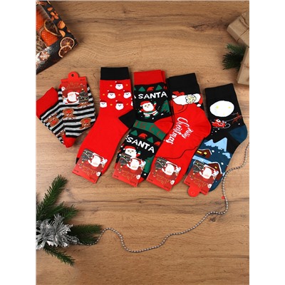 Носки р. 35-40 Новый год  / L826 /уп 10/400/1200/ ОДНА ПАРА/ МАРКА