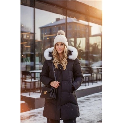 Зимняя куртка с меховой опушкой, арт. 28119-1 (Черный)