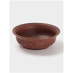 Тарелка глубокая «Вьюнок», 700 мл, 18×6 см, красная глина