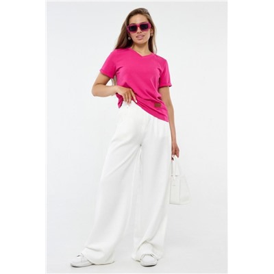 Футболка женская с v-образной горловиной РИФУТЖЕН (Фуксия)