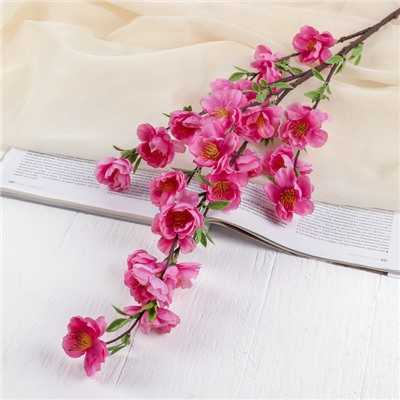 Цветы искусственные «Ветка яблони», 4×85 см, малиновые