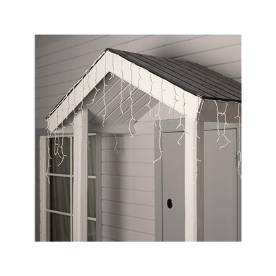 Гирлянда «Бахрома» 4×0.6 м, IP44, белая нить, 180 LED, свечение мульти, 8 режимов, 220 В