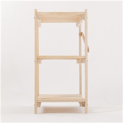 Стеллаж деревянный, 3 полки, 60×60×30 см, сосна, напольный, регулируемый, «Добропаровъ»