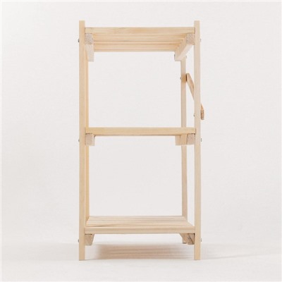 Стеллаж деревянный, 3 полки, 60×60×30 см, сосна, напольный, регулируемый, «Добропаровъ»