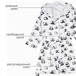 Халат детский муслиновый LoveLife «Панды» (4 года, рост 104-110 см) 100% хлопок, 235 г/м²