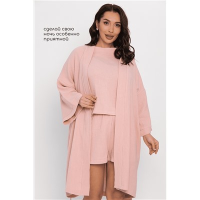 Халат-кимоно Муслин (розовое) П14578-52М