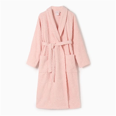 Халат махровый женский LoveLife «Сирокко», размер XL, хлопок 100%, розовый