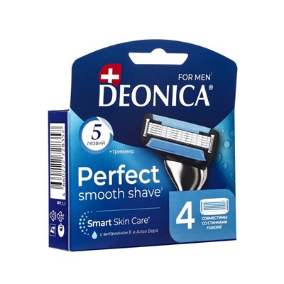 Сменные кассеты DEONICA 5 FOR MEN, 5 лезвий, 4 шт.