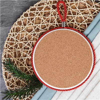 Подставка под горячее 16 см Снеговик / КD004 /уп 36/ новогодняя