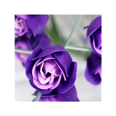 Мыльные розочки, фиолетово-белые, набор 24 шт.