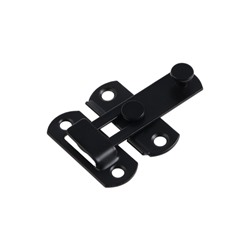 Шпингалет накладной ТУНДРА, прямой, 70 мм, черный