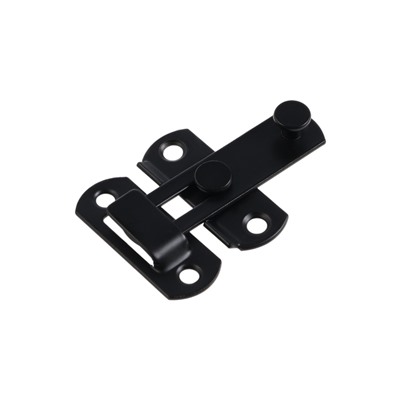 Шпингалет накладной ТУНДРА, прямой, 70 мм, черный