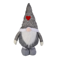 Новогоднее украшение Гном на телескопических 45/70 см серый / YX20655AB  /уп 48/