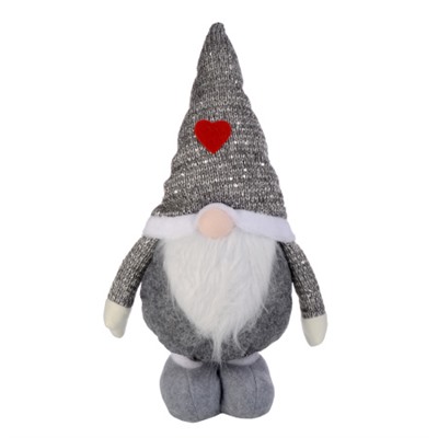 Новогоднее украшение Гном на телескопических 45/70 см серый / YX20655AB  /уп 48/