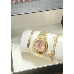 Подарочный набор для женщин часы, 2 браслета + коробка #22852952