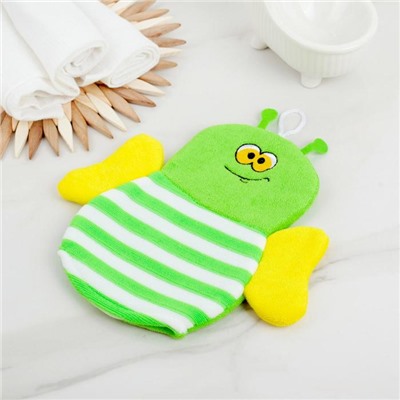 Мочалка-варежка детская для купания Доляна «Пчёлка», цвет МИКС