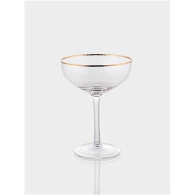 Набор бокалов для коктейлей Magistro «Орион», 270 мл, 6 шт., 15×11.2 см, стекло, с золотой отводкой, прозрачный