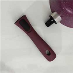 Ковш Trendy Style, 1,5 л, d=18 см, h=9,5 см, стеклянная крышка, съемная ручка, антипригарное покрытие, цвет фиолетовый