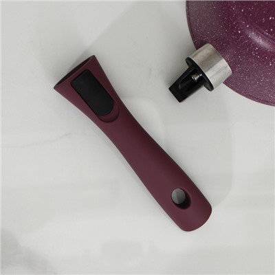 Ковш Trendy Style, 1,5 л, d=18 см, h=9,5 см, стеклянная крышка, съемная ручка, антипригарное покрытие, цвет фиолетовый
