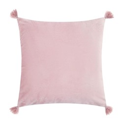 Наволочка декоративная с кисточками Этель, 45×45 см, велюр, розовая