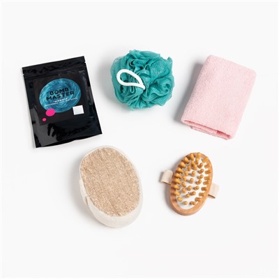 Подарочный набор «Этель» Drama queen, полотенце 30×60 см, мочалка, массажёр