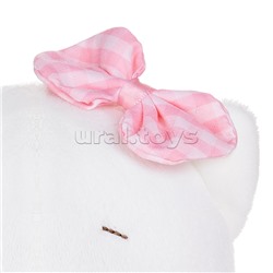 Мышель в розовом платье в клеточку, 20 см, в коробке