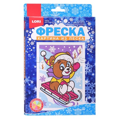 Фреска. Картина из песка "Бурый мишка"