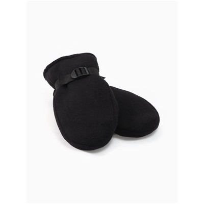 Варежки флисовые зимние мужские, размер 25 см, чёрные