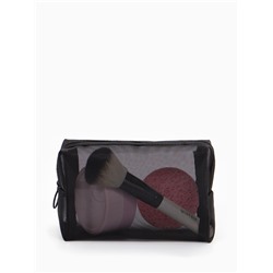 Косметичка Classic, полупрозрачная, на молнии, чёрная