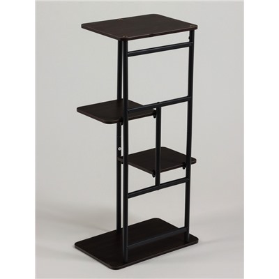 Подставка для цветов Greengo, 4 полки, 36×23×74 см, напольная, каркас металл, полки МДФ, чёрная