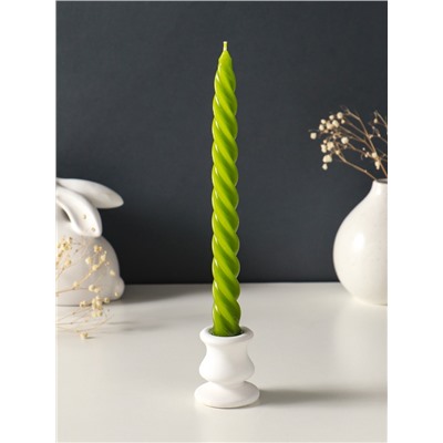 Набор свечей витых, 2.3×24.5 см, 5 ч, 50 г, 4 шт., оливковый