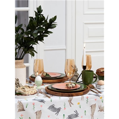 Скатерть пасхальная «Доляна» Fluffy bunnies, 110×144 см, 100% хлопок, 164 г/м²