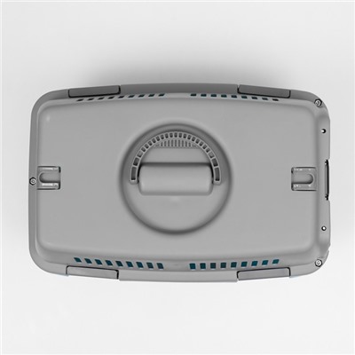 Переноска для животных «Неон», 48×32×29.5 см, вес до 12 кг, пластик, серая, чёрная