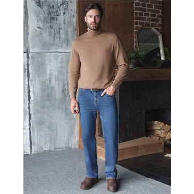 Джинсы утепленные прямые из эластичного денима с мягким флисом