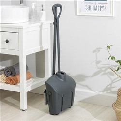 Щётка для пола, с совком-ловушкой, с крышкой, серая