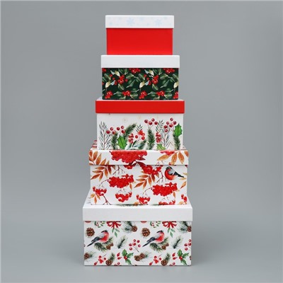 Набор подарочных коробок 5 в 1 «С Новым годом!», 14×14×8 – 22×22×12 см