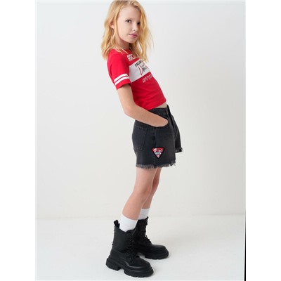 Шорты текстильные джинсовые для девочек